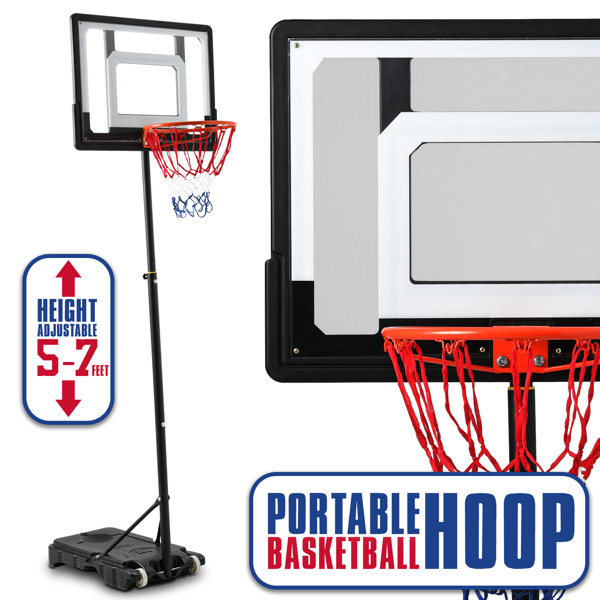 MoNiBloom Portable Basketball Hoop Goal 5ft - 7ft Adjustable with